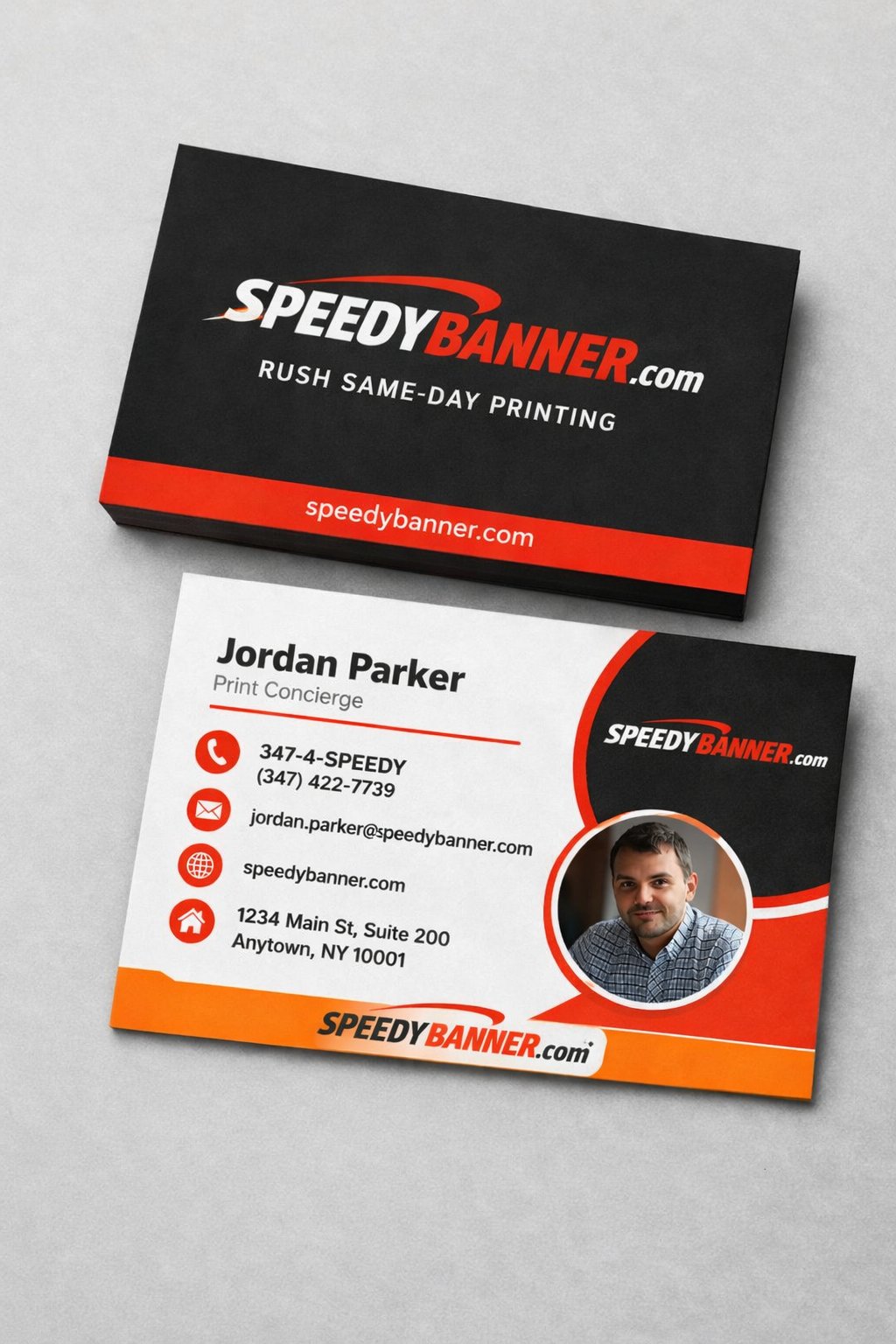 Rush Order Banners Business Card with Photo